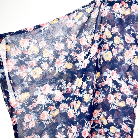 Annianna Short Sleeve Sheer Blue Summer Kimono Cardigan - Picture 6 of 7